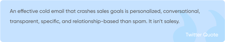 twitter quote on effective cold email