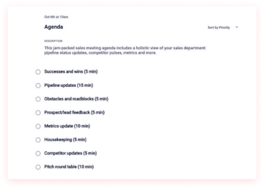 agenda example