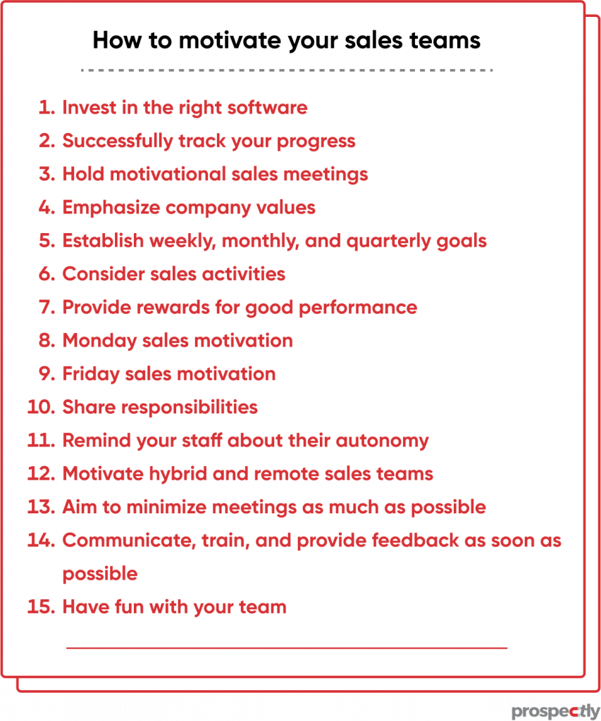 tips to motivate sales teams
