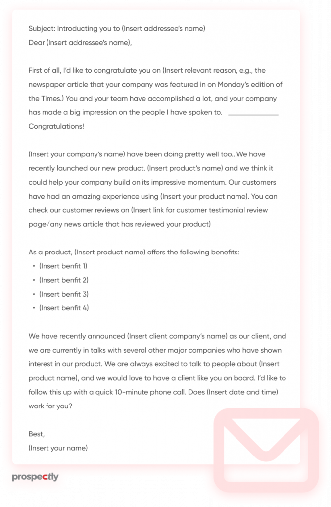 sales prospecting template
