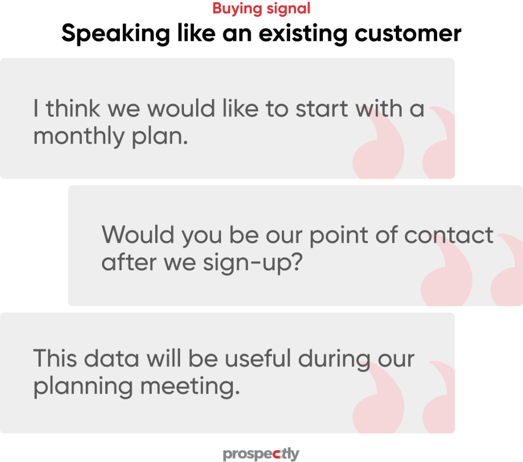 speaking like an existing customer
