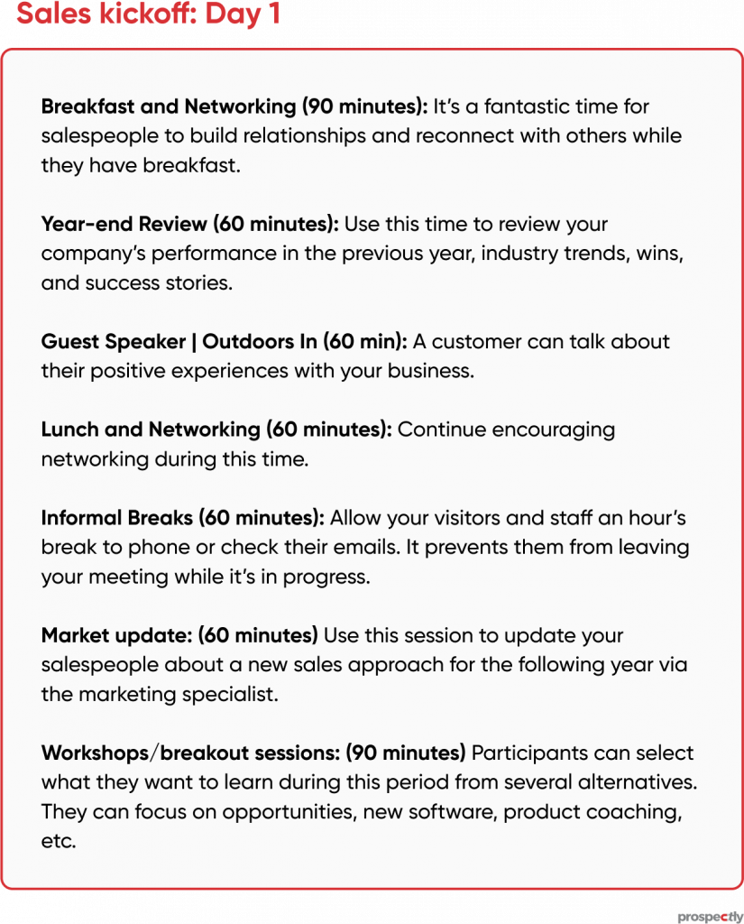 sales kickoff agenda