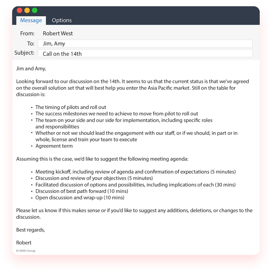 sales negotiation agenda